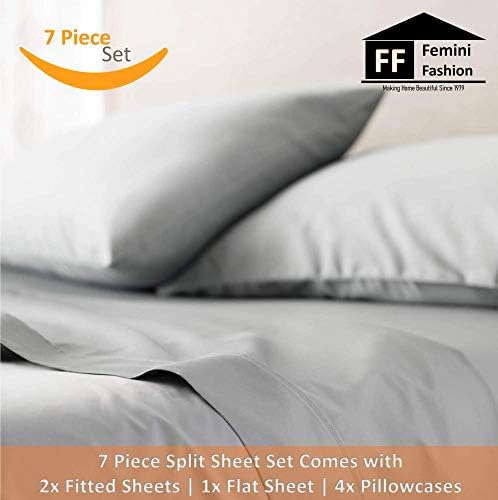 7 Piece 100% Giza-Egyptian Cotton Sheets, Sheet-Giza-Pillow, 1000-TC