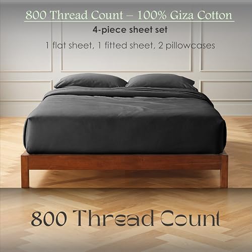 King Size Giza Cotton Sheet Set - 16-Inch Deep Pockets 800-Thread