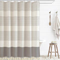 WOUVMA Boho Shower Curtains for Bathroom with Tassels Grey Farmhouse