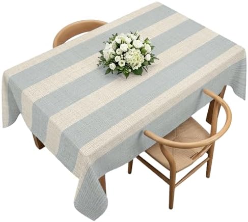 Savannan Rectangle Tablecloths, Minimalist Grey Stripes Waterproof