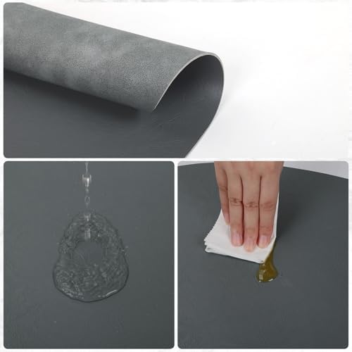 comfoyar Faux Leather Placemats and Coasters Set of 6, 13x16.5 Inch