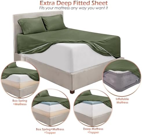Hearth & Harbor Extra Deep Pocket Sheet Sets, Luxury Soft 6 Piece Bed