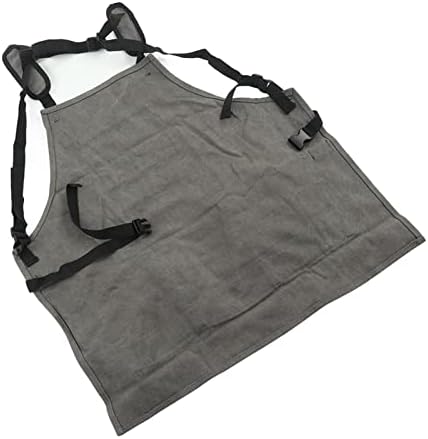 Durable Woodworking Apron Gray Canvas with Large Capacity for Men and