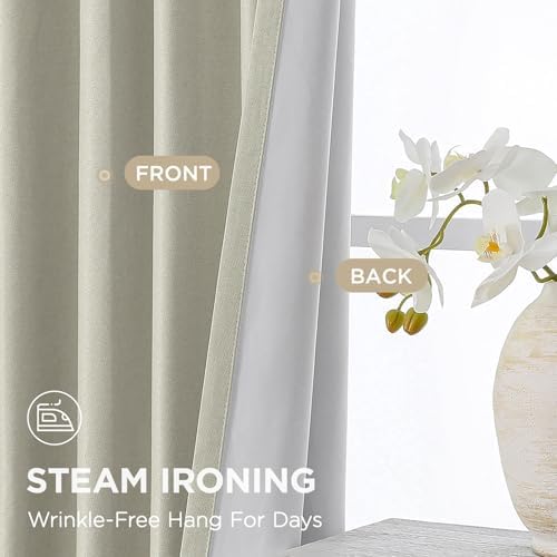 Joydeco Blackout Curtain 108 Inches Long - Natural Thermal Insulated