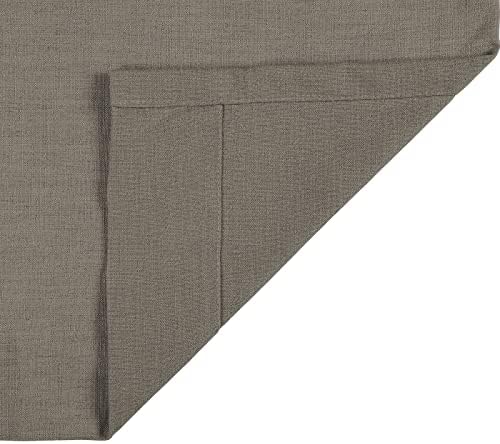 TWOPAGES Dark Gray Linen Textured Pinch Pleated Curtain 108 Inches