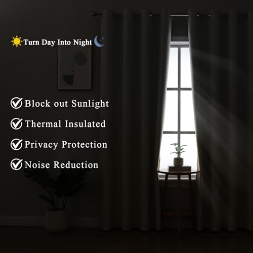Ombre Beige and Greyish White Blackout Curtains for Bedroom 52x108 2