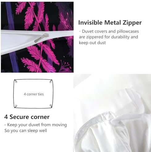 Duvet Cover King Size, Reversible Twin Duvet Cover Set with