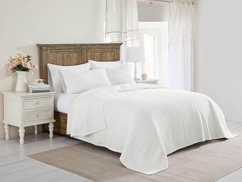 The Farmhouse by Rachel Ashwell Cotton Waffle White King Blanket