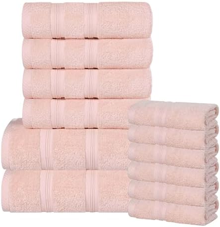BLUENILEMILLS Smart Dry Zero Twist Cotton Towels, Towel Set for