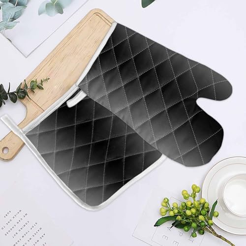 Quilted Cotton Terry Cloth Oven Mitt, Pot Holder Grey Black Gradient