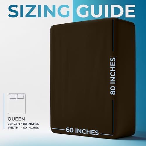 Extra Deep Pocket Queen Fitted Sheet, Fits 16-21 Inch Mattress, Brown