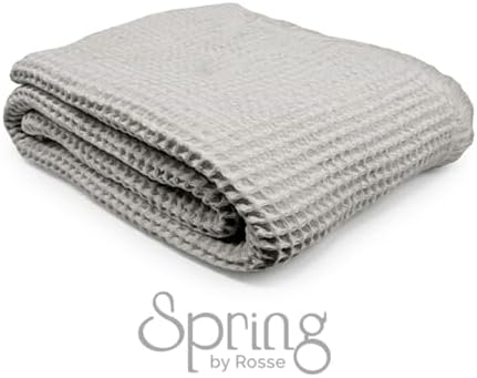 Spring by RosseTM Waffle Weave Bed Blanket | 350 GSM 100% Cotton