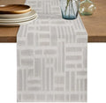 Light Gray Cream Table Runner 108 Inches Long, Minimalist Contemporary