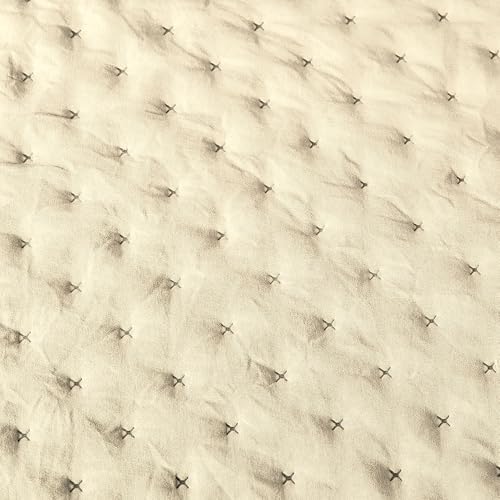 Amazon Basics Brushed Microfiber Quilt Set, Extra Soft with Natural
