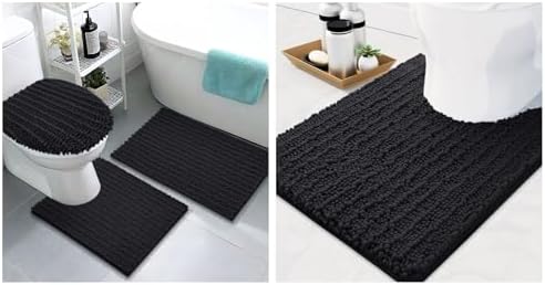 Arotive Chenille Bath Rugs Bundle - 4 Pcs Set: 2 Shaggy Soft Chenille