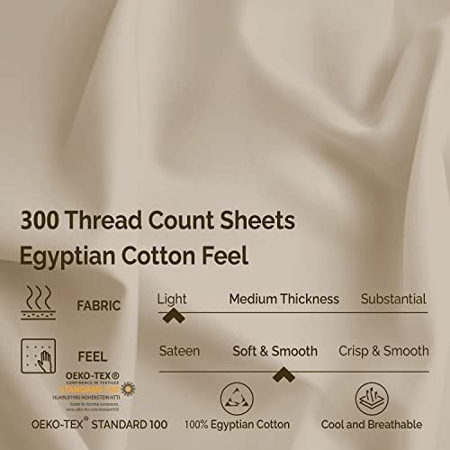 BLUENILEMILLS BNM 300 Thread Count Egyptian Cotton Sheet Set, Modern