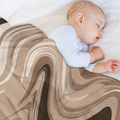 Super Soft Throw Blanket for Couch Taupe and White Blanket for Sofa