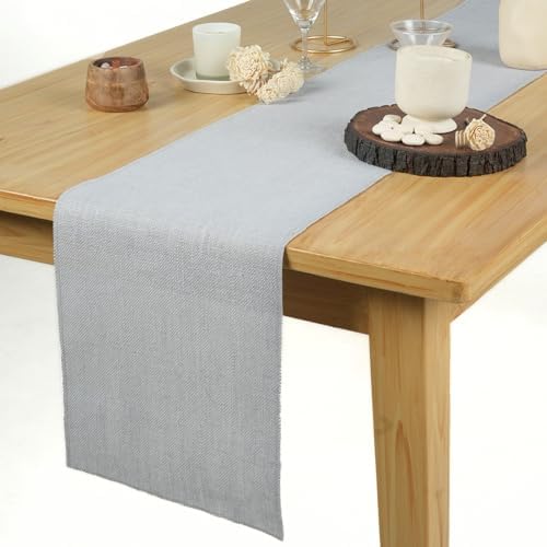 RAJRANG Jute Table Runner Long Rise Grey Burlap Table Runners for
