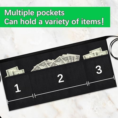 10 PCS Server aprons with 3 pockets - Reinforced tailor edge