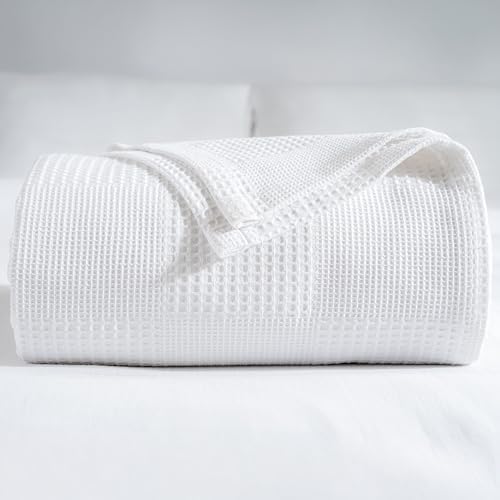 100% Turkish Cotton Blanket King Size Waffle Weave Blankets, Made in