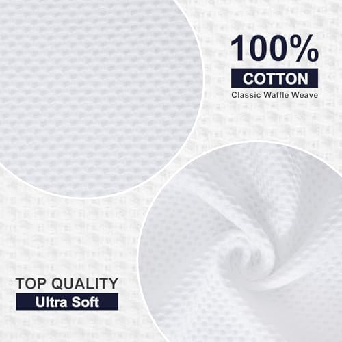 Homaxy Kitchen Towels and Dishcloths Set, Set of 16, White