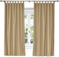 ChadMade Light Filtering Faux Silk Curtain for Living Room 96 Inches