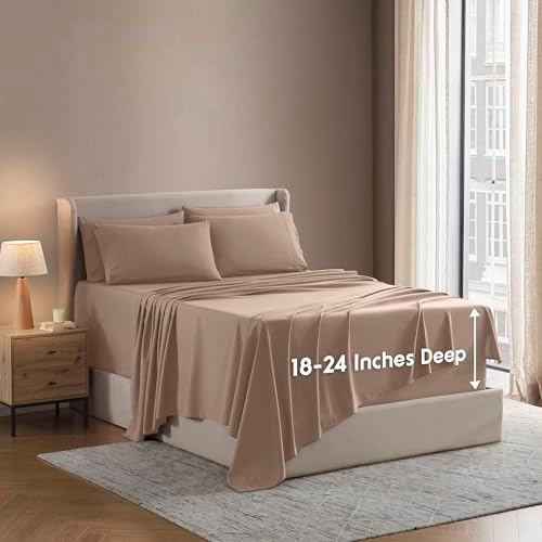 Nestl Extra Deep Queen Sheet Set - 6 Piece Breathable & Cooling Sheets