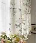 Cream White Linen Back Tab Curtains 63 Inch Length for Living Room 1
