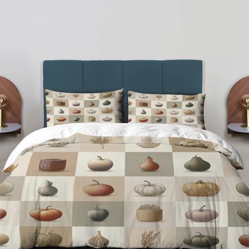 Abstract Gourds Apple Cores Grain Sheaves 100% Cotton Duvet Cover Set