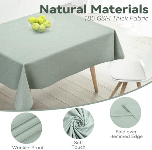 Rectangle Tablecloth Linen Texture Waterproof and Stain-resistant