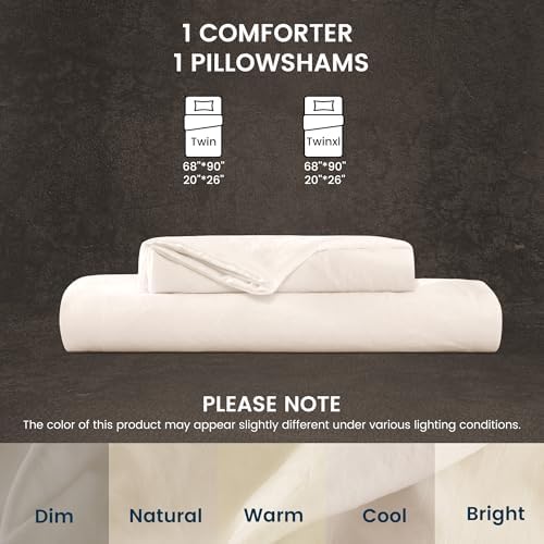 SLEEP ZONE Duvet Cover Twin/Twin XL Size, Stone Washed, Soft and