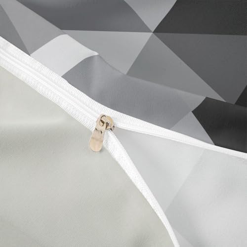 Feelyou Geometric Abstract Duvet Cover Queen Size Gray White Comforter