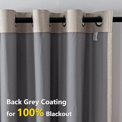 100% Blackout Linen Curtains for Bedroom and Living Room