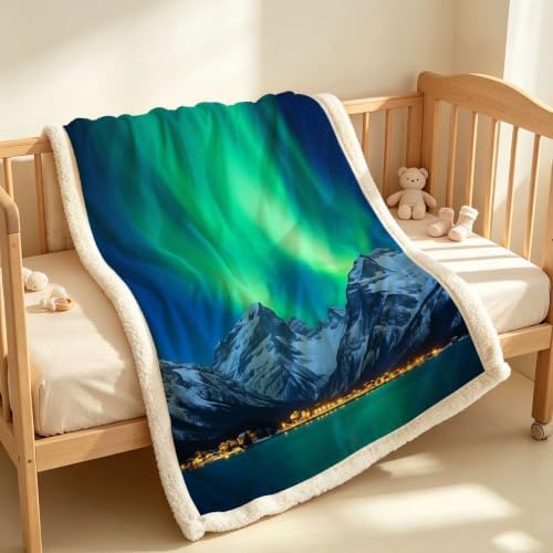Polar Night Double-Layer Sherpa Throw Blanket 60”x 80”