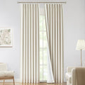 Vision Home Natural Pinch Pleated Full Blackout Curtains Linen Blended