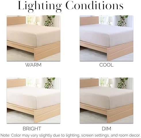 21 Inch Extra Deep Pocket King Fitted Sheets Only 2 Pack Natural Beige