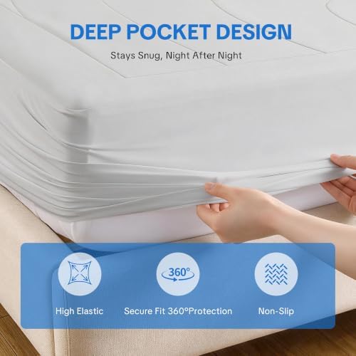 HOMBYS Cooling Mattress Pad Queen for Hot Sleepers with Breathable