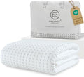 Threadmill King Waffle Bed Blanket, Rayon Derived from Bamboo, White