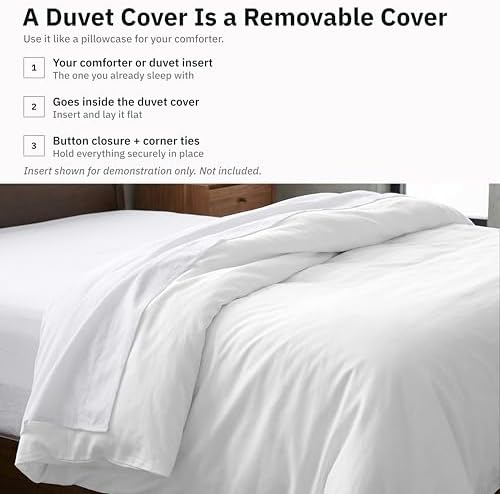 California Design Den Luxury Twin XL Duvet Covers, Antique White