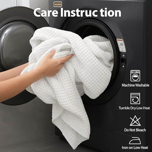 Waffle Weave Full Size Blanket - 100% Tencel Cotton Blanket - Soft