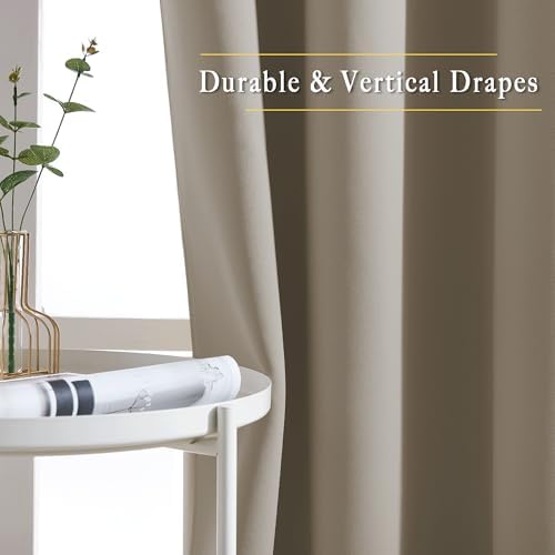 NICETOWN Blackout Taupe Curtains 84 inches Long, Grommet Room