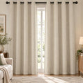 100% Blackout Linen Curtains for Bedroom and Living Room