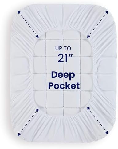 SLEEP ZONE Queen Cotton Mattress Topper, Ultra Fluffy Soft Mattress