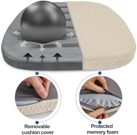BUYUE Luxury 100% Pure Memory Foam Chair Cushions 4 Pack, Jacquard 16"