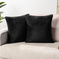 PAVILIA Black Decorative Throw Pillow Covers 18x18 Set of 2, Plush