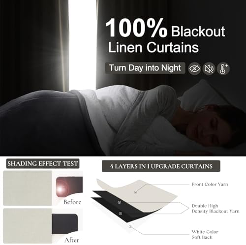 Beige White Room Darkening Curtains 72 Inches Long 2 Panels Burg
