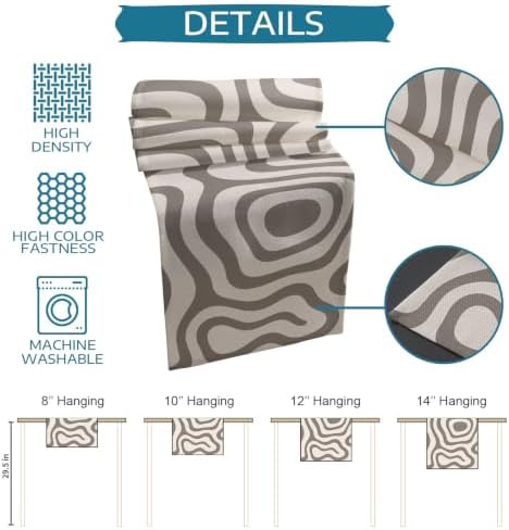 Abstract Stripes Table Mats Set of 6 with Table Runner 90 Inches