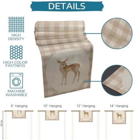 Resting Fawn Table Runner and Placemats Set of 6 Minimalist Farmhouse
