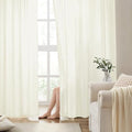 HOMEIDEAS Non-See-Through Ivory Privacy Semi Sheer Curtains,52