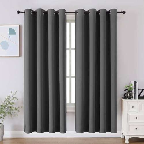 Joydeco Blackout Curtains 63 Inch Length 2 Panels Set, Thermal